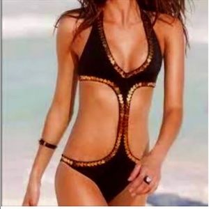 Victoria Secret SUPER SEXY  Black Sequin bathing suit size XS